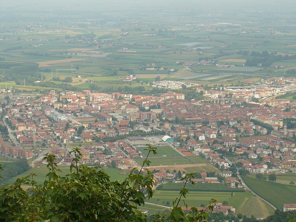 il concentrico di Busca visto dall'alto